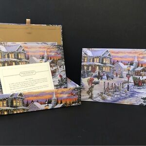 Peter Pauper Press Deluxe Holiday Cards Village Sleigh Ride 20 Cards/Envelopes